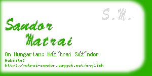 sandor matrai business card
